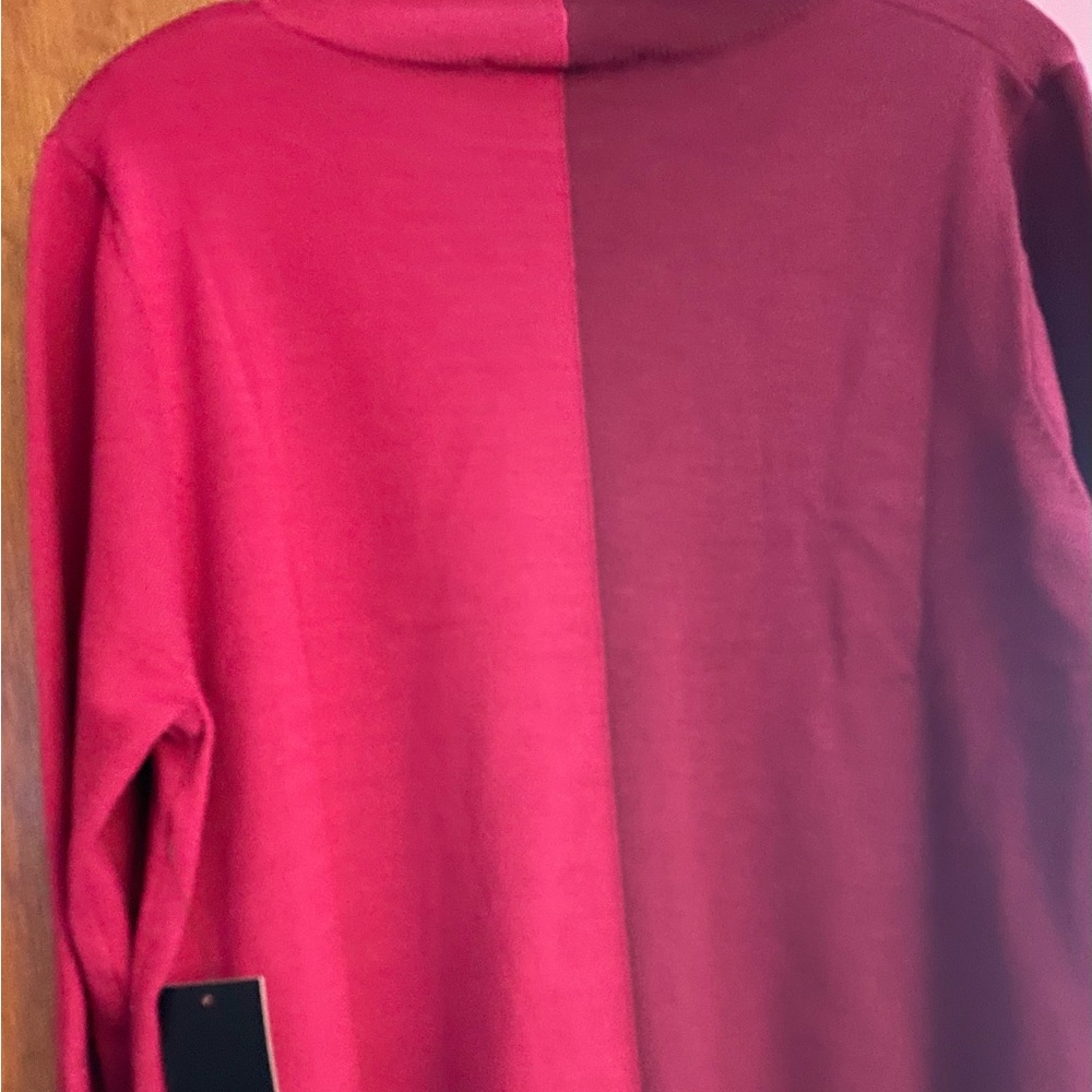 ELOQUII Maroon and Pink color block sweater